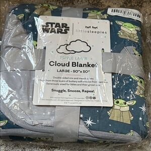 Little Sleepies Star Wars Blue and Gray Blanket